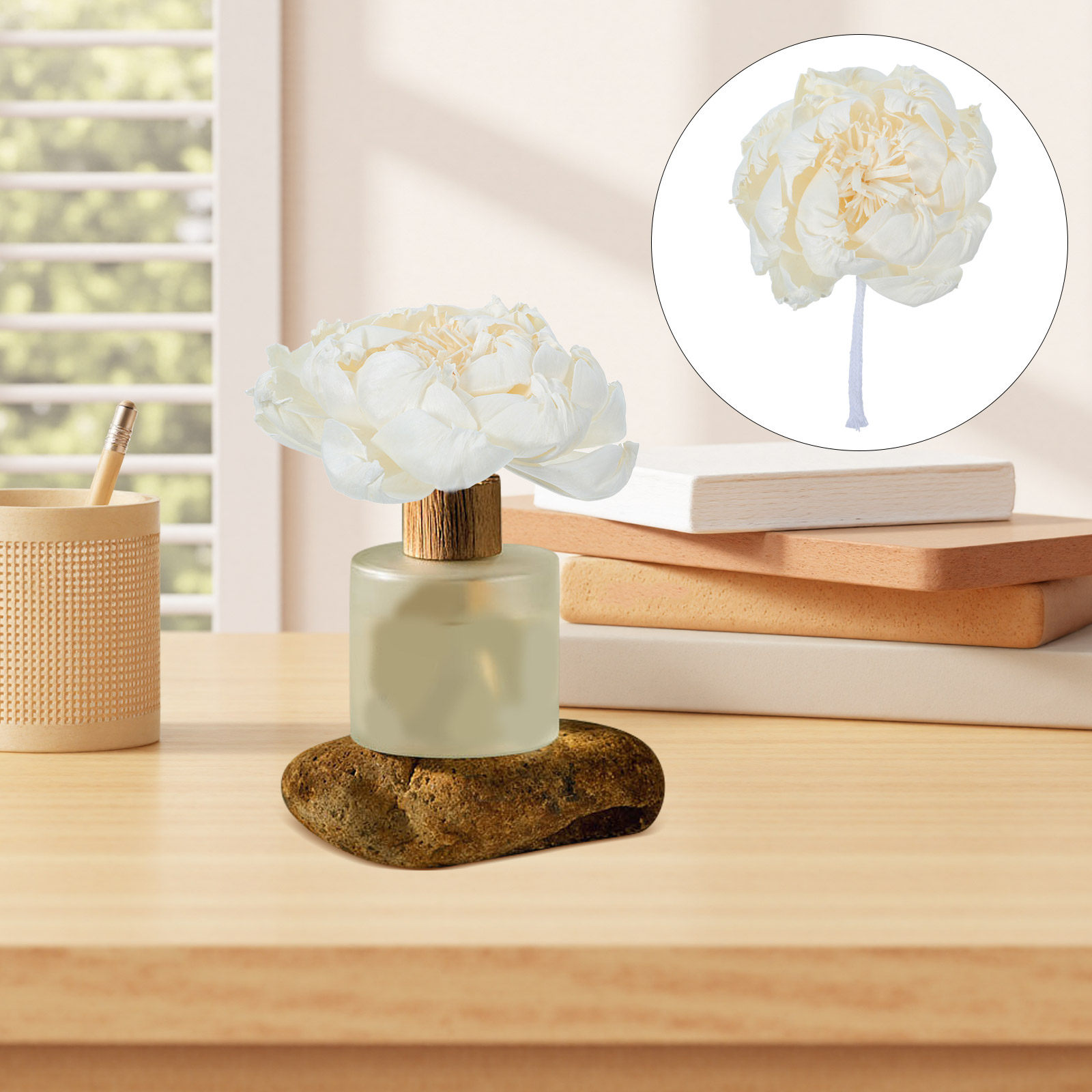 Home Fragrance Essential Oils - Peony Head Fragrance Diffuser 12Cm Faux